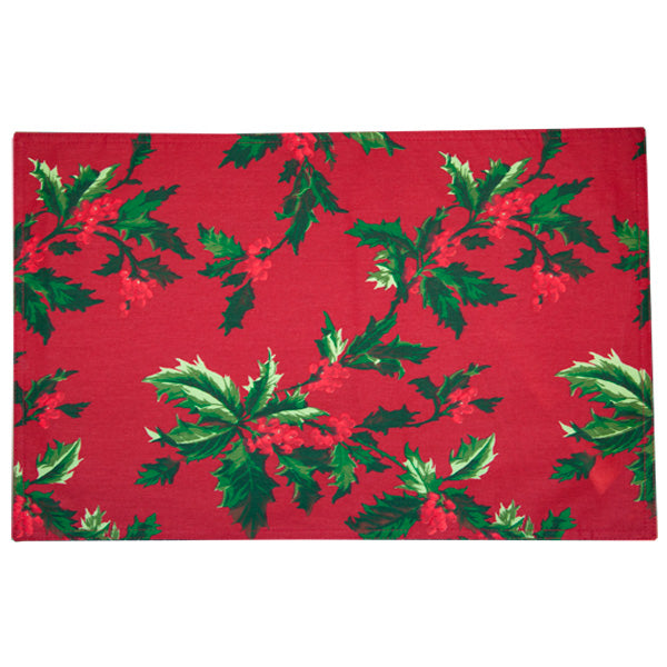 Holly Print Placemats - Set of 4