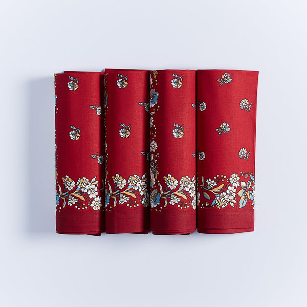 French Flowers Napkins - Set of 4